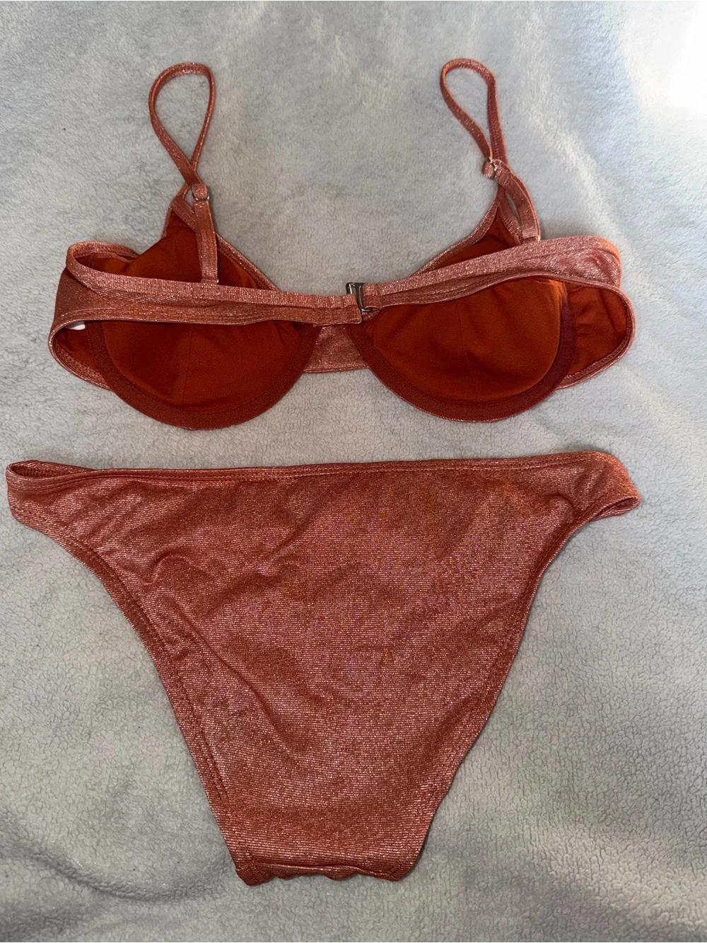 Xhilaration Shimmer Rust Orange Underwire Bikini Set